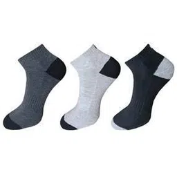 usoxo Pack of 3 Ribbed Ankle-Length Socks-picture-35