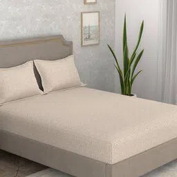portico 300 TC Geometric Print Super King-Size Bedsheet with Pillow Covers-picture-42