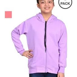 pixie n prince Girls Pack of 2 Regular Fit Hoodies with Zip-Front-picture-14