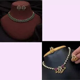 brado jewellery Women Set of 2 Stone-Studded Necklaces & Earings Set-picture-23