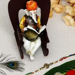 ecraftindia Rakhi with Ganesh Idol & Roli-Chawal Set-picture-12