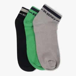 yousta Men Pack of 3 Typographic Print Ankle Length Socks image 1