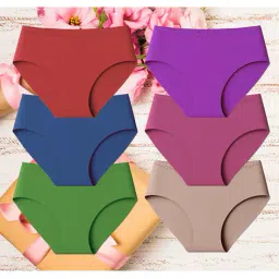 gialon Pack of 6 Seamless High Rise Briefs image 1