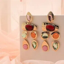 sohi Gold-Plated Stone-Studded Dangler Earrings-picture-40