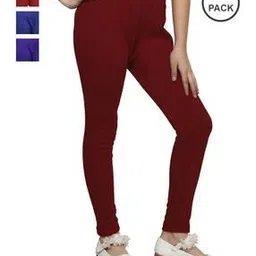 indiweaves Pack of 4 Leggings with Elasticated Waistband-picture-14