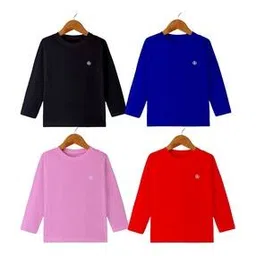 diaz Girls Pack of 4 Regular Fit Round-Neck T-Shirts-picture-52