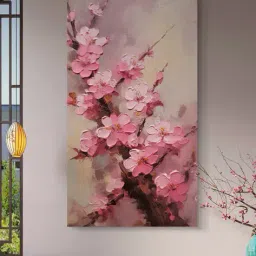 genie art Pink Cherry Blossom Canvas Painting image 1