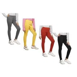 indiweaves Pack of 4 Girls Leggings with Elasticated Waist-picture-31