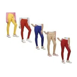 indiweaves Pack of 5 Girls Leggings with Elasticated Waist-picture-43