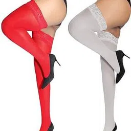 neska moda Women Pack of 2 Lace Sheer Stockings -picture-25