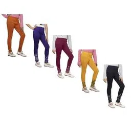 indiweaves Pack of 4 Leggings with Elasticted Waist-picture-24