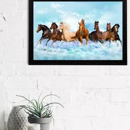 ecraftindia 7 Lucky Running Horses Satin Matt Textured UV Art Painting-picture-42