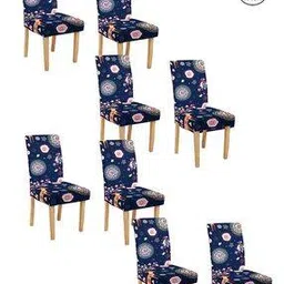 cortina eyelet curtain Set of 8 Graphic Print Chair Cover-picture-29