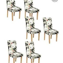 cortina eyelet curtain Set of 6 Floral Print Chair Cover-picture-14