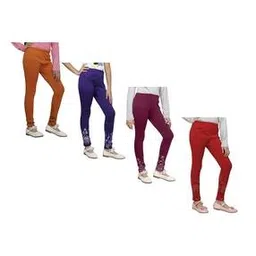 indiweaves Pack of 4 Floral Print Leggings with Elasticated Waistband-picture-48