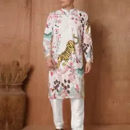 duffle dog Men Embroidered Regular Fit Long Kurta-picture-45