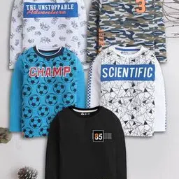 3pin Boys Pack of 5 Graphic T-shirt-picture-11