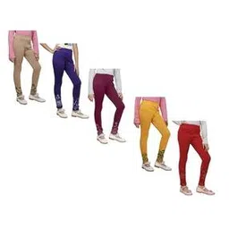 indiweaves Girls Pack of 5 Leggings with Elasticated Waist-picture-37