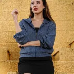 campus sutra Women Regular Fit Half-Zip Closure Sweatshirt-picture-14