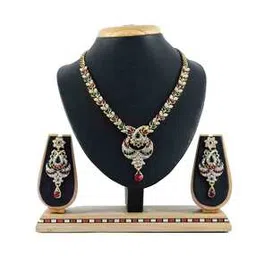 vatsalya Women Gold-Plated Stone-Studded Necklace & Earrings Set-picture-53