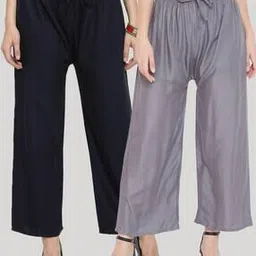 clora creation Pack of 2 Solid Palazzos-picture-22