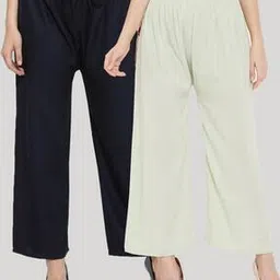 clora creation Pack of 2 Solid Palazzos-picture-36