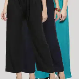 clora creation Pack of 3 Solid Palazzos-picture-43