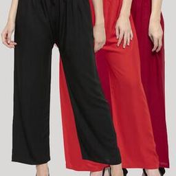 clora creation Pack of 3 Solid Palazzos-picture-37