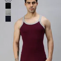 lux cozi Pack of 4 Sleeveless Round-Neck Vests-picture-11