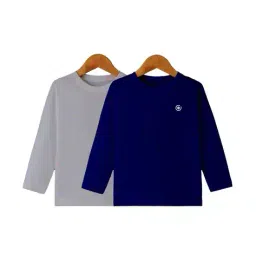 diaz Pack of 2 Solid Round-Neck Long Sleeve T-shirt image 1