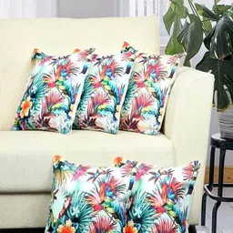 bella true Set of 5 Floral Print Square Shape Cushion Covers - 40X40 cm image 1