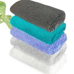 heelium Pack of 5 Bamboo Face Towels - Odour Free Quick Absorbent & Soft-picture-45