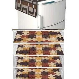 revexo Set of 4 Floral Print Fridge Mats with Top Cover-picture-10