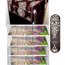 revexo Set of 4 Floral Print Fridge Mats with Top Cover-picture-25
