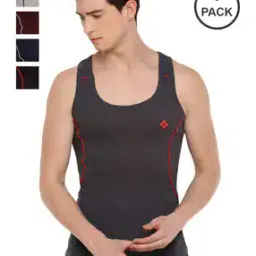 dollar bigboss Pack of 5 Men Solid Cotton Racerback Styled Gym Vest-picture-22