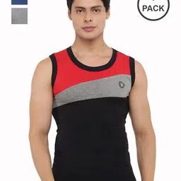 dollar bigboss Pack of 3 Men Solid Combed Cotton Racerback Styled Gym Vest-picture-26