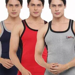 dollar bigboss Pack of 3 Men Solid Cotton Racerback Styled Gym Vest-picture-44