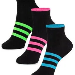 bodycare Women Pack of 3 Striped Ankle-Length Socks-picture-12