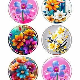 rangoli Set of 6 Graphic Print Fridge Magnets-picture-24