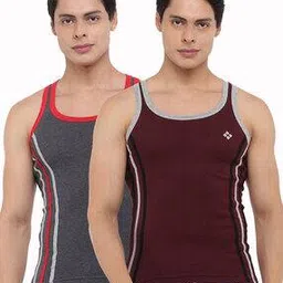 dollar bigboss Pack of 2 Men Solid Cotton Racerback Styled Gym Vest-picture-12