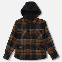 blue giraffe Boys Checked Regular Fit Hooded Shaket-picture-50