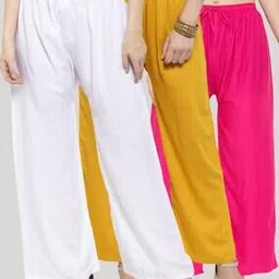 clora creation Pack of 3 Palazzos with Elasticated Waistband-picture-37