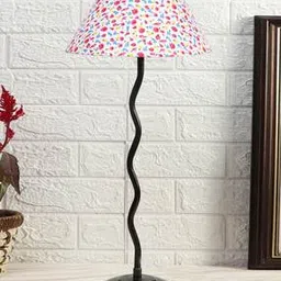 devansh Floral Print Zig-Zag Curvy Table Lamp with Iron Base-picture-10