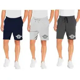 kart black Men Pack of 3 Regular Fit Knit Shorts-picture-13