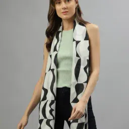 centrestage Printed Scarf with Frayed Hem image 1