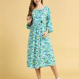 momtobe Women Printed Fit & Flare Dress-picture-41