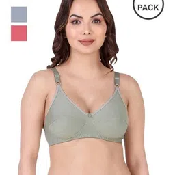 cumsin Women Pack of 3 Seamless Non-Padded Bras image 1