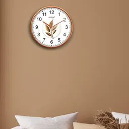 random Leaf Print Round Analogue Wall Clock-picture-44