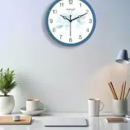 random Leaf Print Round Analogue Wall Clock-picture-44