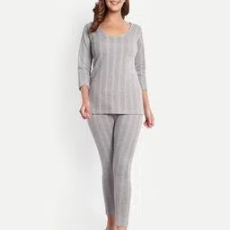 Women Stripes Thermal Set-image-8